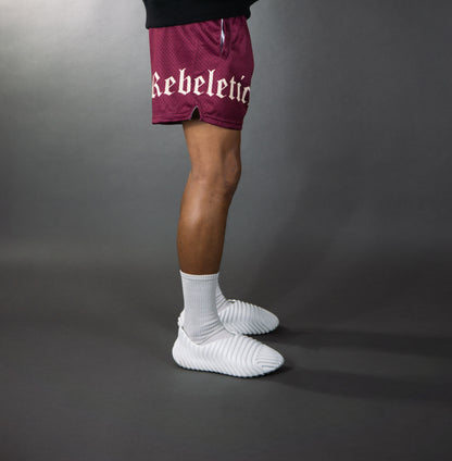 Mesh Shorts - Burgundy/Creme