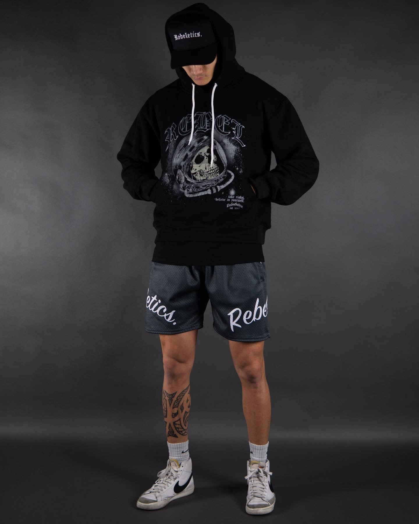 REBELETICS " SPACE REBEL " HOODIE - BLACK