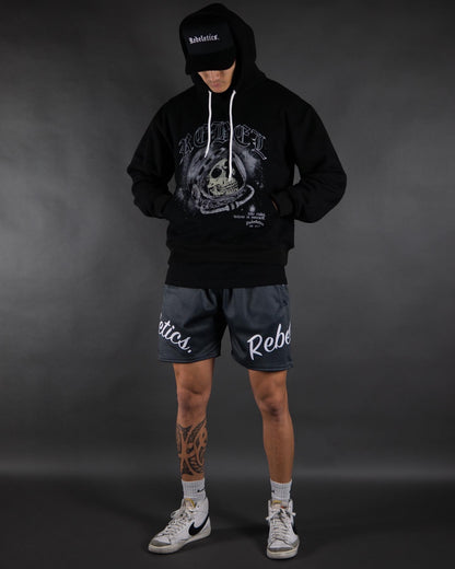 REBELETICS " SPACE REBEL " HOODIE - BLACK
