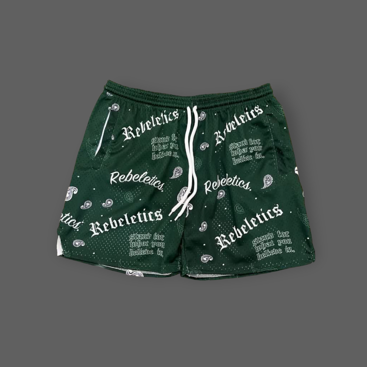 Mesh Shorts Paisley - Forest Green